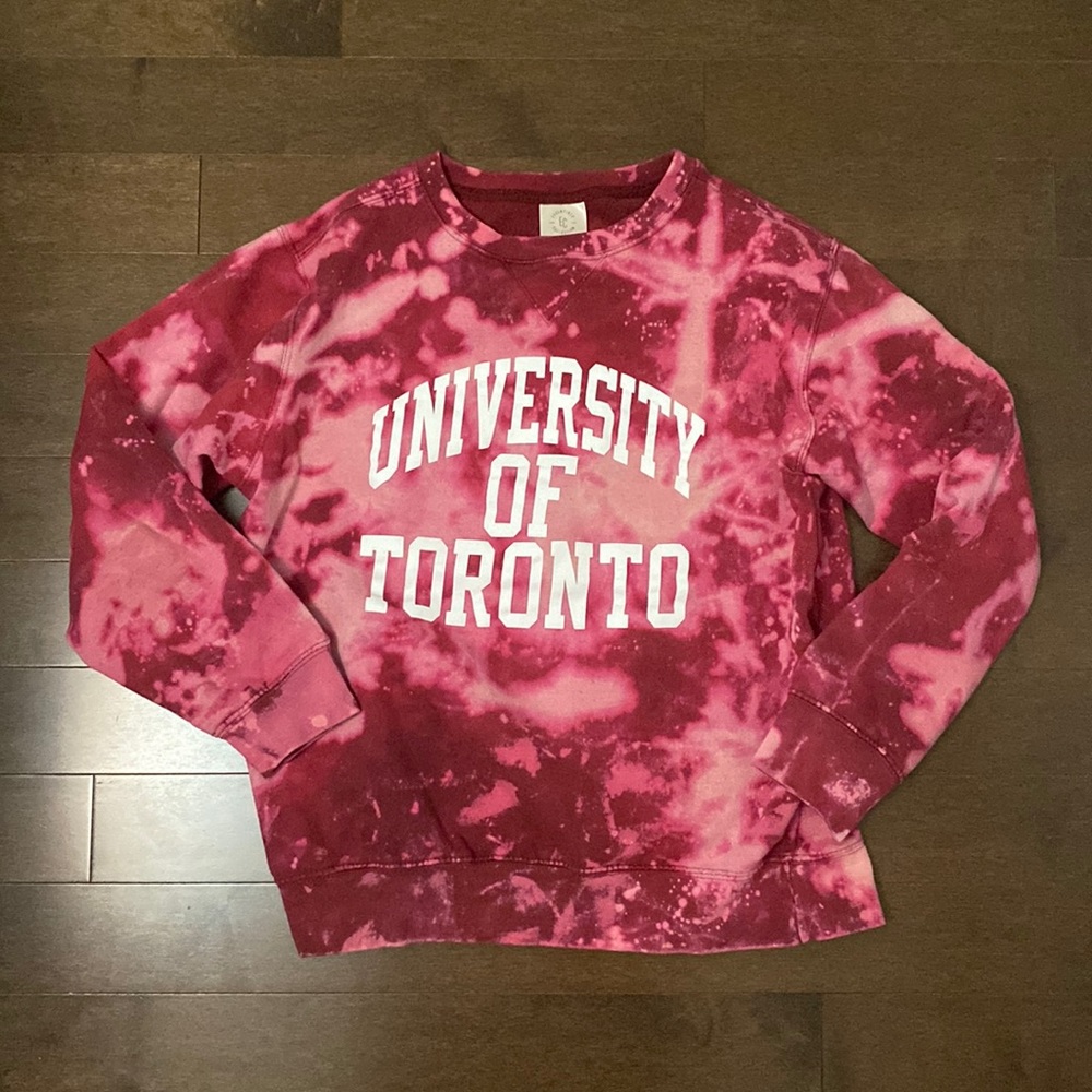 University of Toronto Pink Tie Dye Crew Neck
